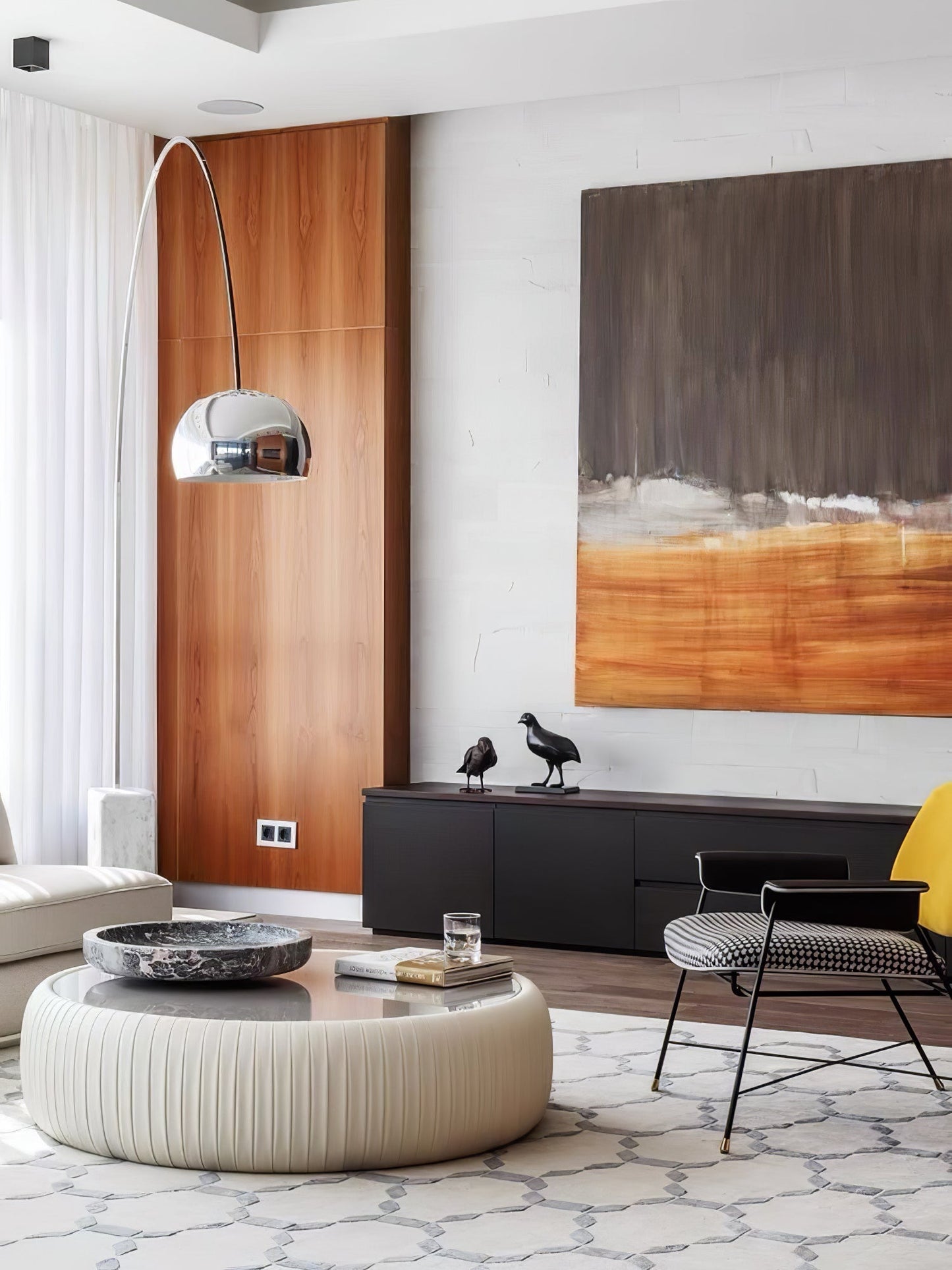 Arcadia Luxe Floor Lamp with Marble Base and LED Light