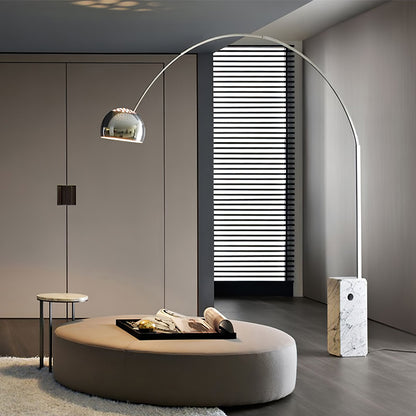Arcadia Luxe Floor Lamp with Marble Base and LED Light