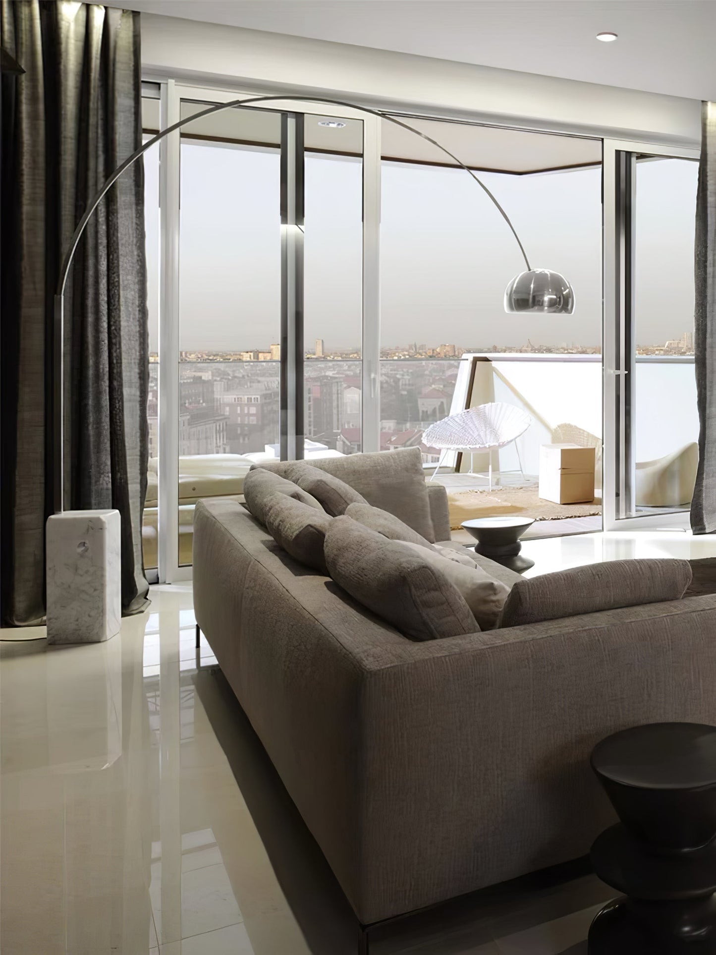 Arcadia Luxe Floor Lamp with Marble Base and LED Light