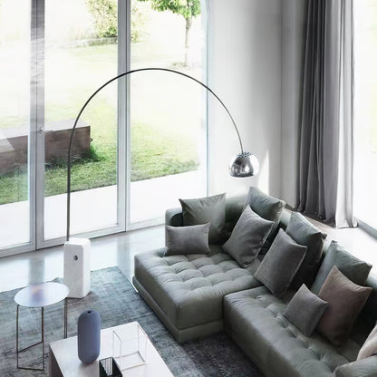 Arcadia Luxe Floor Lamp with Marble Base and LED Light