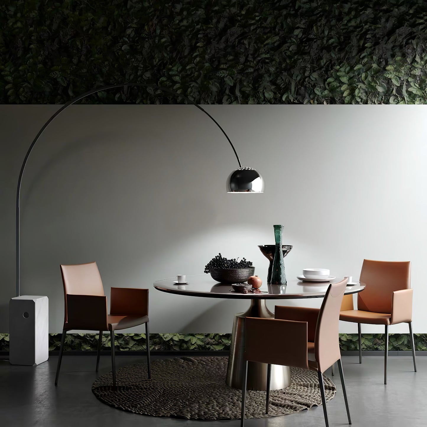 Arcadia Luxe Floor Lamp with Marble Base and LED Light