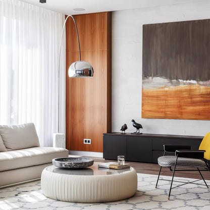 Arcadia Luxe Floor Lamp with Marble Base and LED Light