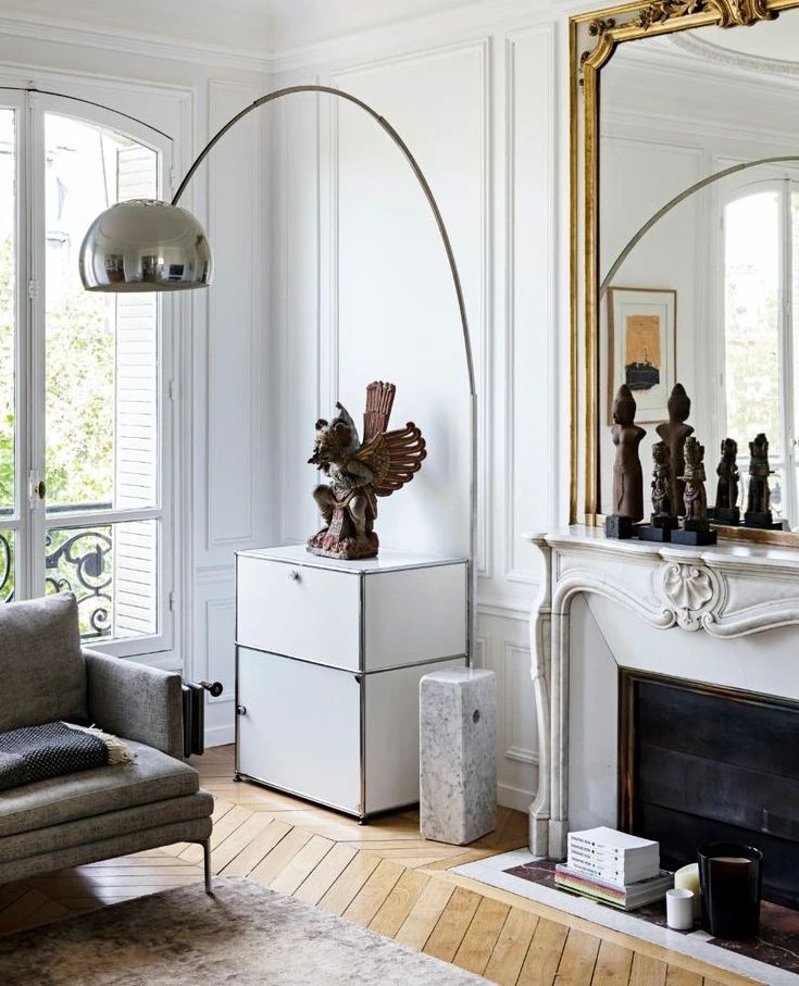 Arcadia Luxe Floor Lamp with Marble Base and LED Light