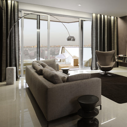 Arcadia Luxe Floor Lamp with Marble Base and LED Light