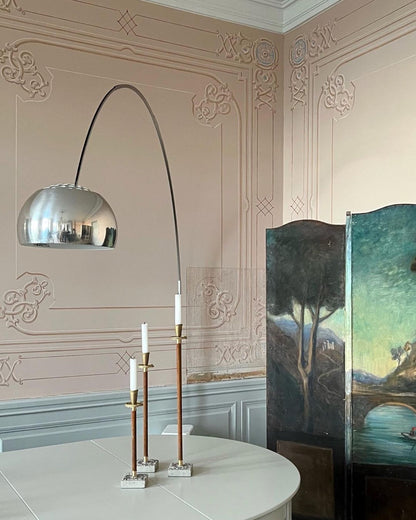 Arcadia Luxe Floor Lamp with Marble Base and LED Light