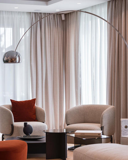 Arcadia Luxe Floor Lamp with Marble Base and LED Light