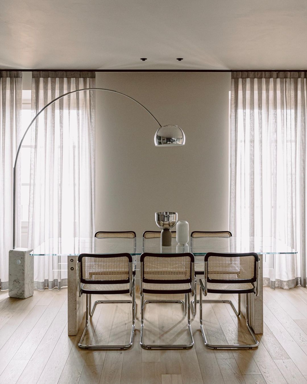 Arcadia Luxe Floor Lamp with Marble Base and LED Light
