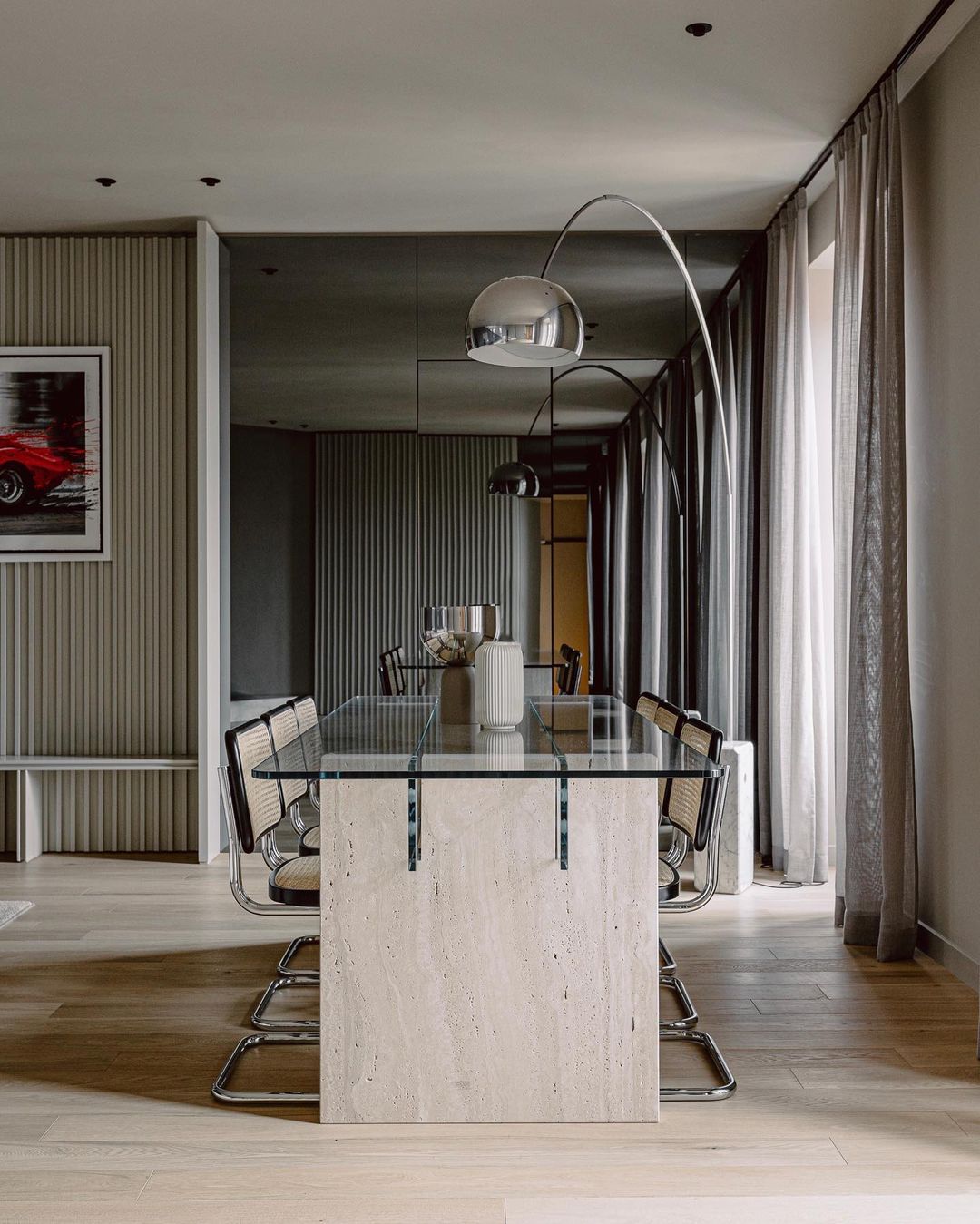 Arcadia Luxe Floor Lamp with Marble Base and LED Light