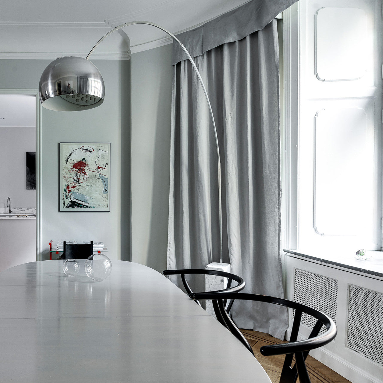 Arcadia Luxe Floor Lamp with Marble Base and LED Light