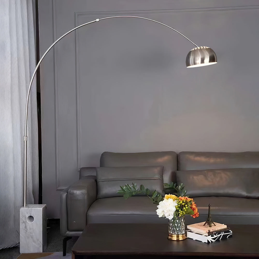 Arcadia Luxe Floor Lamp with Marble Base and LED Light