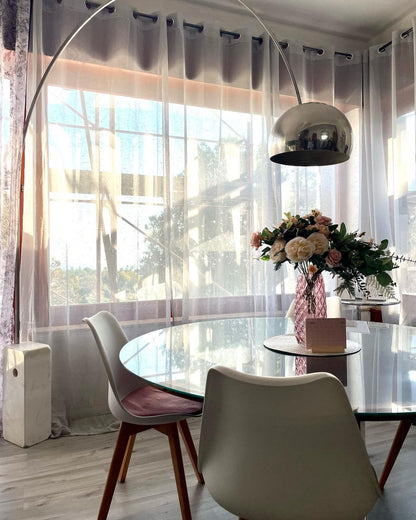Arcadia Luxe Floor Lamp with Marble Base and LED Light