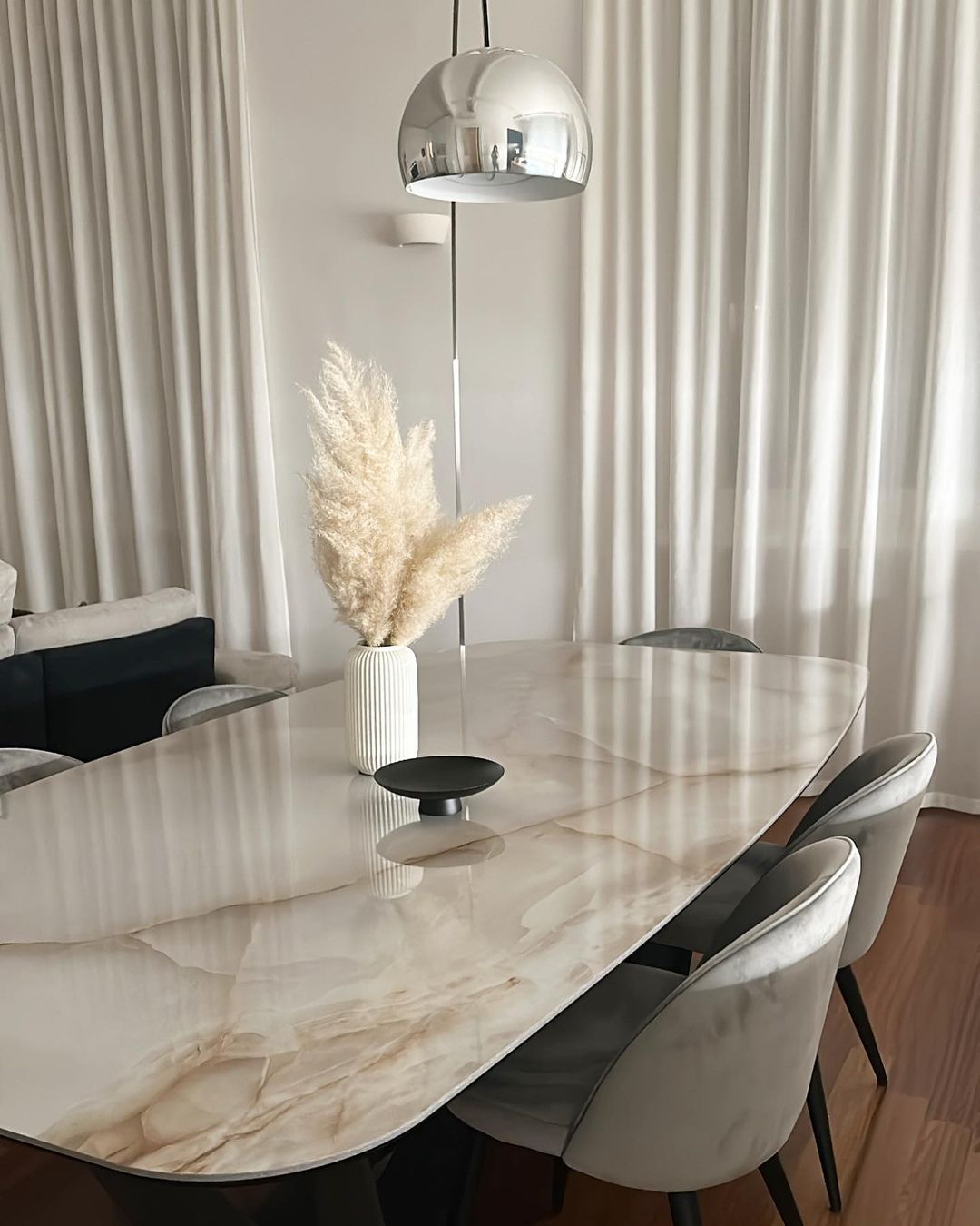 Arcadia Luxe Floor Lamp with Marble Base and LED Light