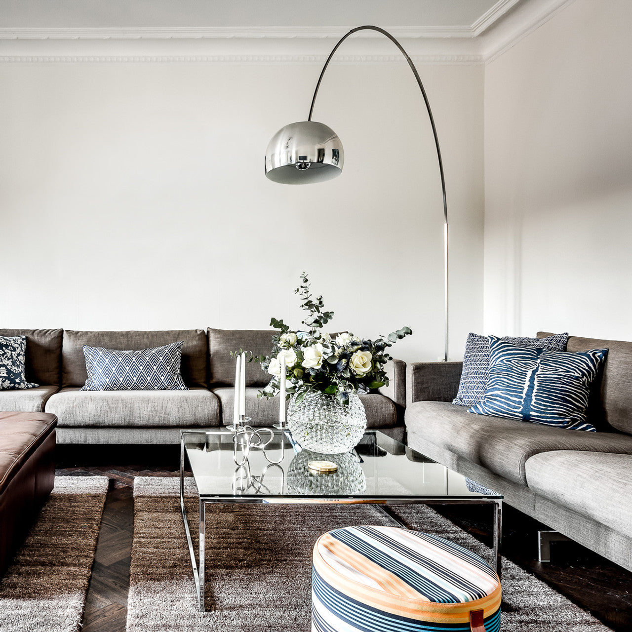 Arcadia Luxe Floor Lamp with Marble Base and LED Light