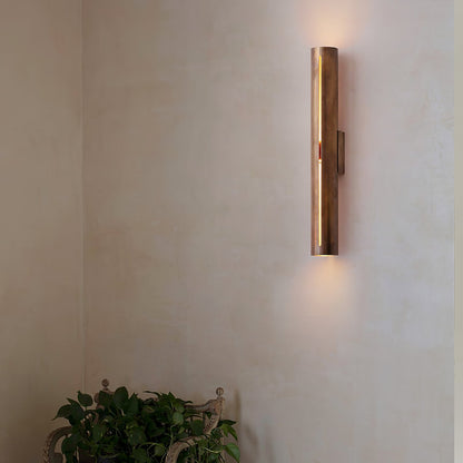 Aria Cylinder Wall Light LED Indoor Brass Fixture