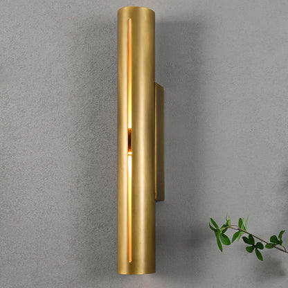Aria Cylinder Wall Light LED Indoor Brass Fixture