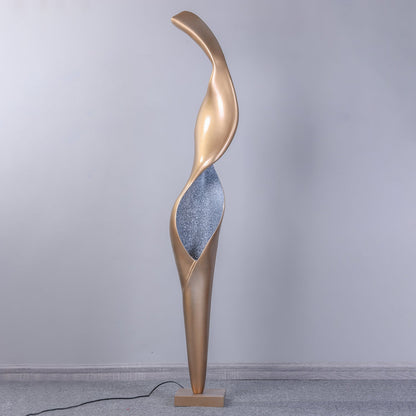 Art Design Torch Floor Lamp with LED Gold Finish