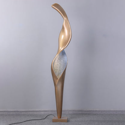 Art Design Torch Floor Lamp with LED Gold Finish