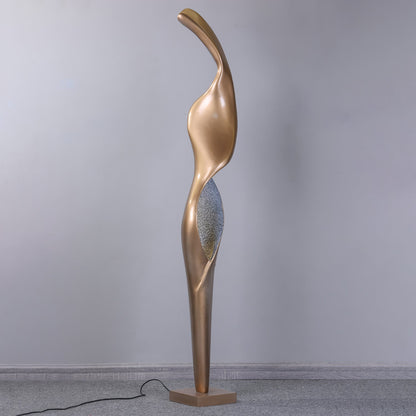 Art Design Torch Floor Lamp with LED Gold Finish