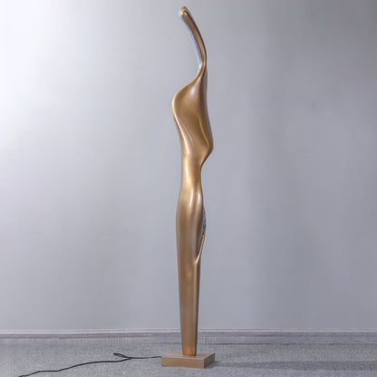 Art Design Torch Floor Lamp with LED Gold Finish