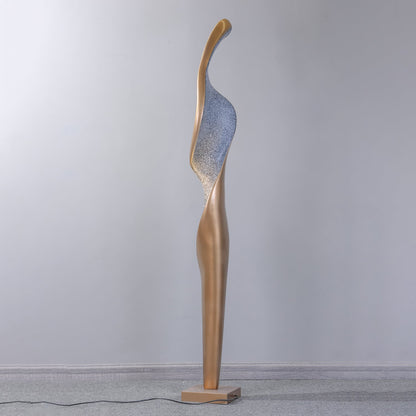 Art Design Torch Floor Lamp with LED Gold Finish