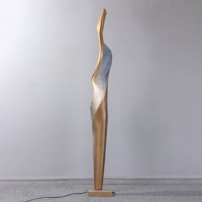 Art Design Torch Floor Lamp with LED Gold Finish