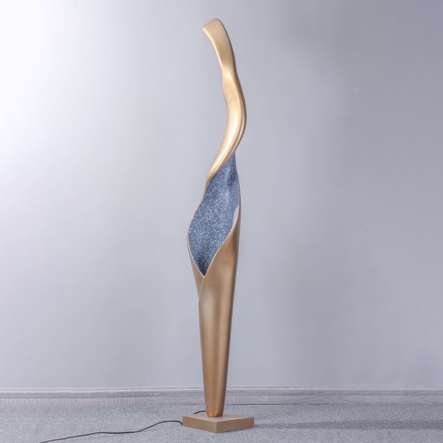 Art Design Torch Floor Lamp with LED Gold Finish