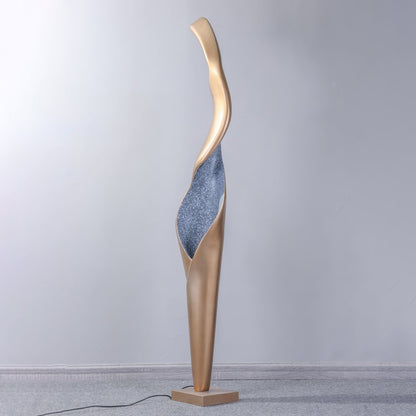Art Design Torch Floor Lamp with LED Gold Finish
