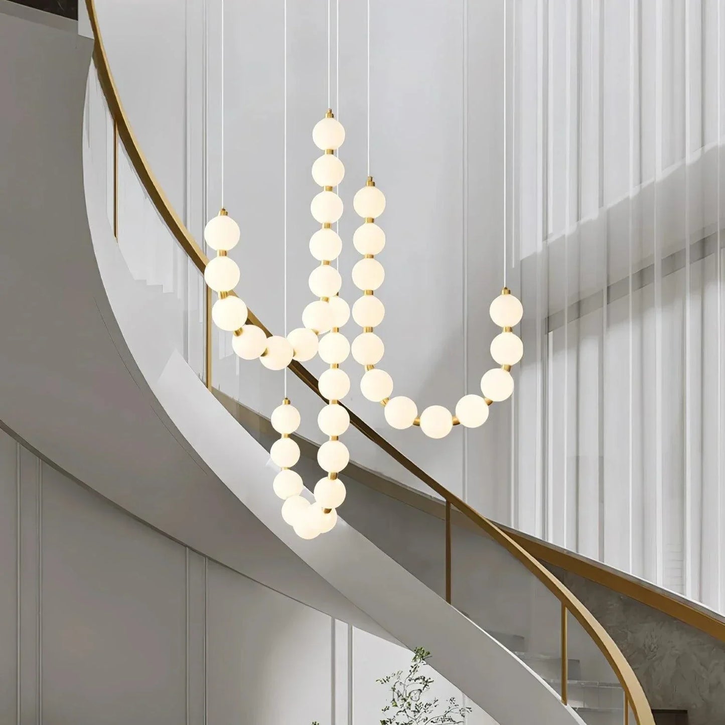 Luxury White Necklace Chandelier - Elegant LED Design