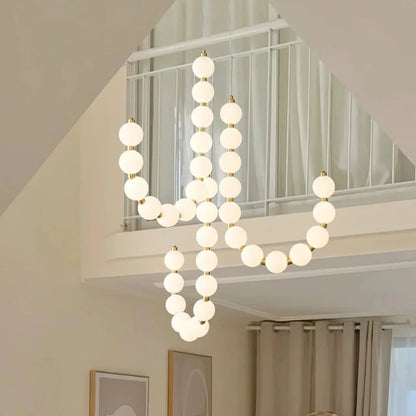 Luxury White Necklace Chandelier - Elegant LED Design