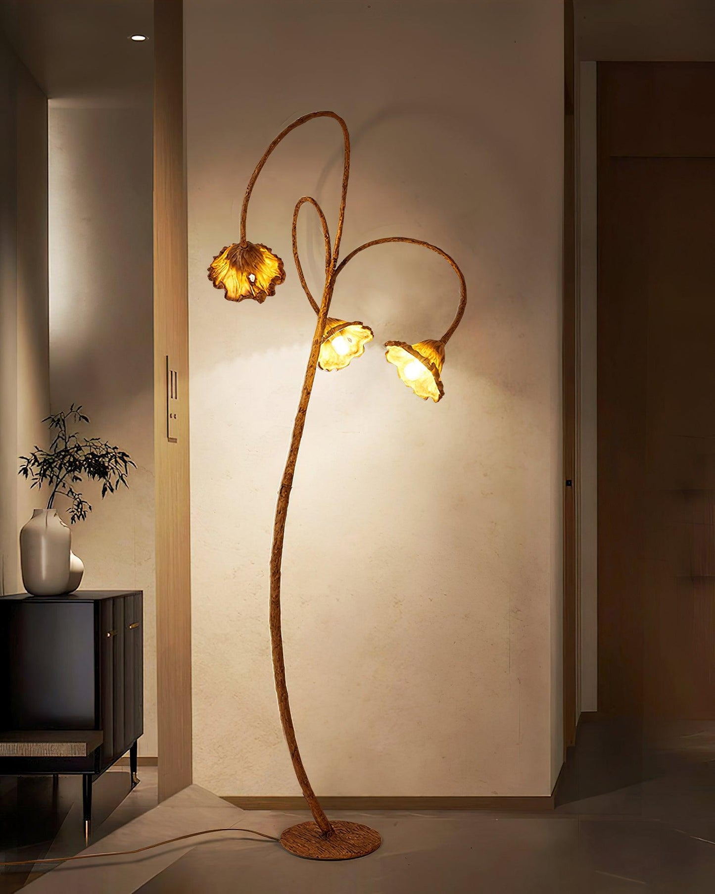 Artistic Lotus Leaf Floor Lamp LED Indoor Lighting Decor