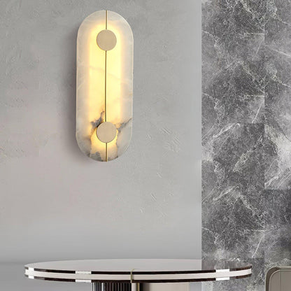 Artistic Alabaster Wall Lamp with LED Lighting, Retro Design