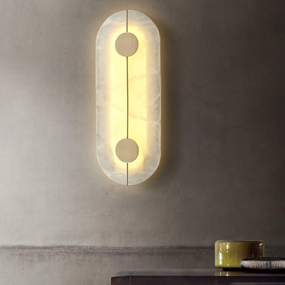 Artistic Alabaster Wall Lamp with LED Lighting, Retro Design