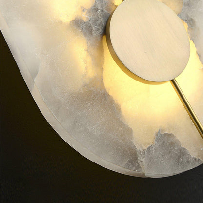 Artistic Alabaster Wall Lamp with LED Lighting, Retro Design