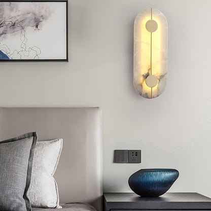 Artistic Alabaster Wall Lamp with LED Lighting, Retro Design