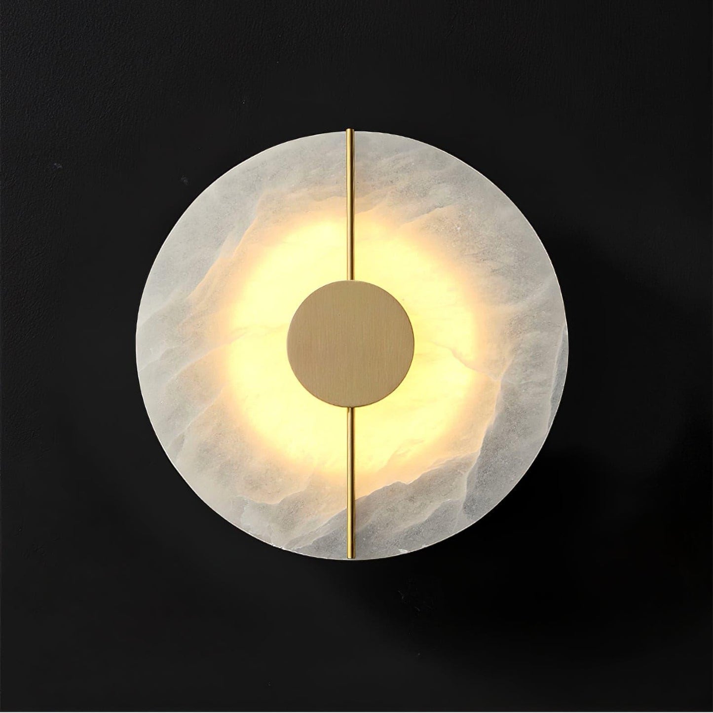 Artistic Alabaster Wall Lamp with LED Lighting, Retro Design