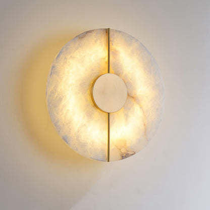 Artistic Alabaster Wall Lamp with LED Lighting, Retro Design