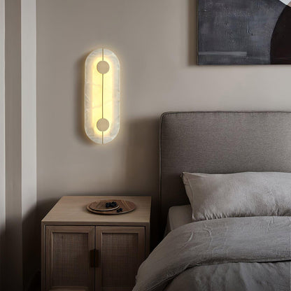 Artistic Alabaster Wall Lamp with LED Lighting, Retro Design