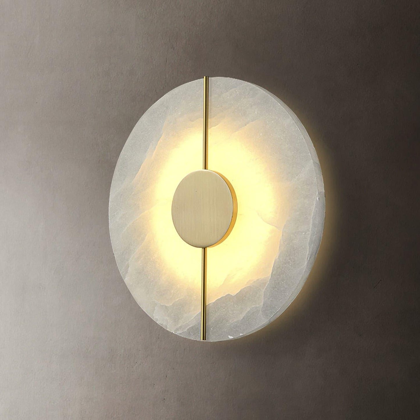 Artistic Alabaster Wall Lamp with LED Lighting, Retro Design