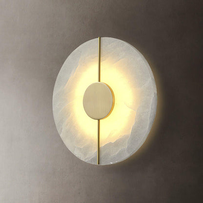 Artistic Alabaster Wall Lamp with LED Lighting, Retro Design