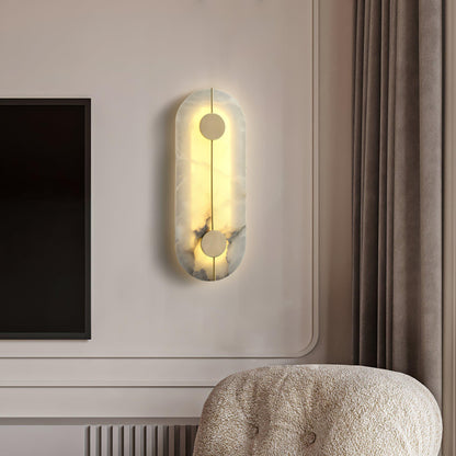 Artistic Alabaster Wall Lamp with LED Lighting, Retro Design