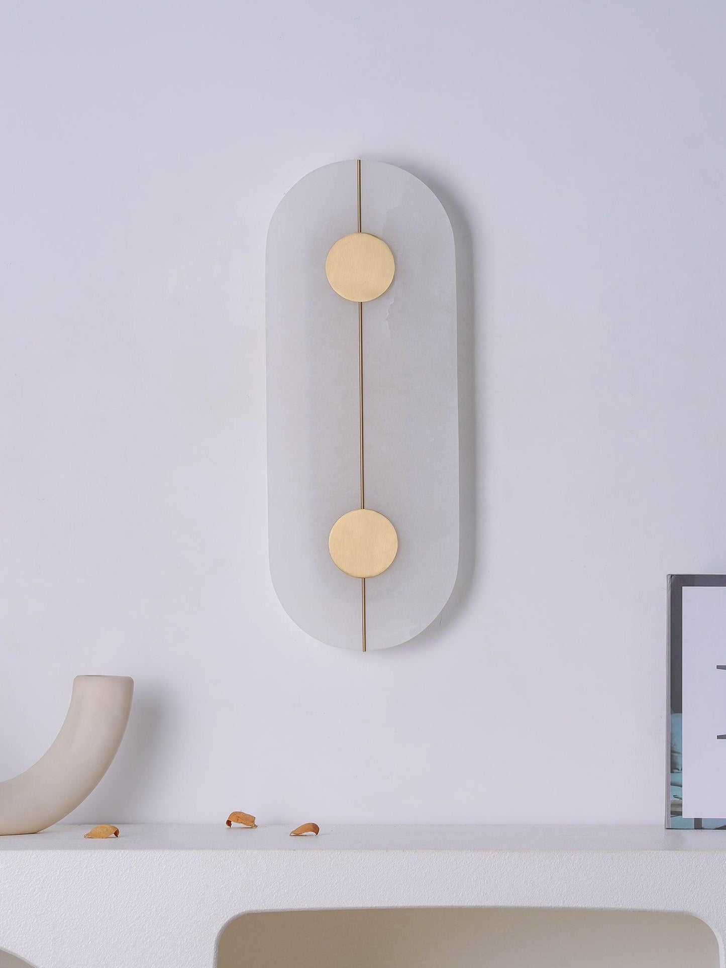 Artistic Alabaster Wall Lamp with LED Lighting, Retro Design
