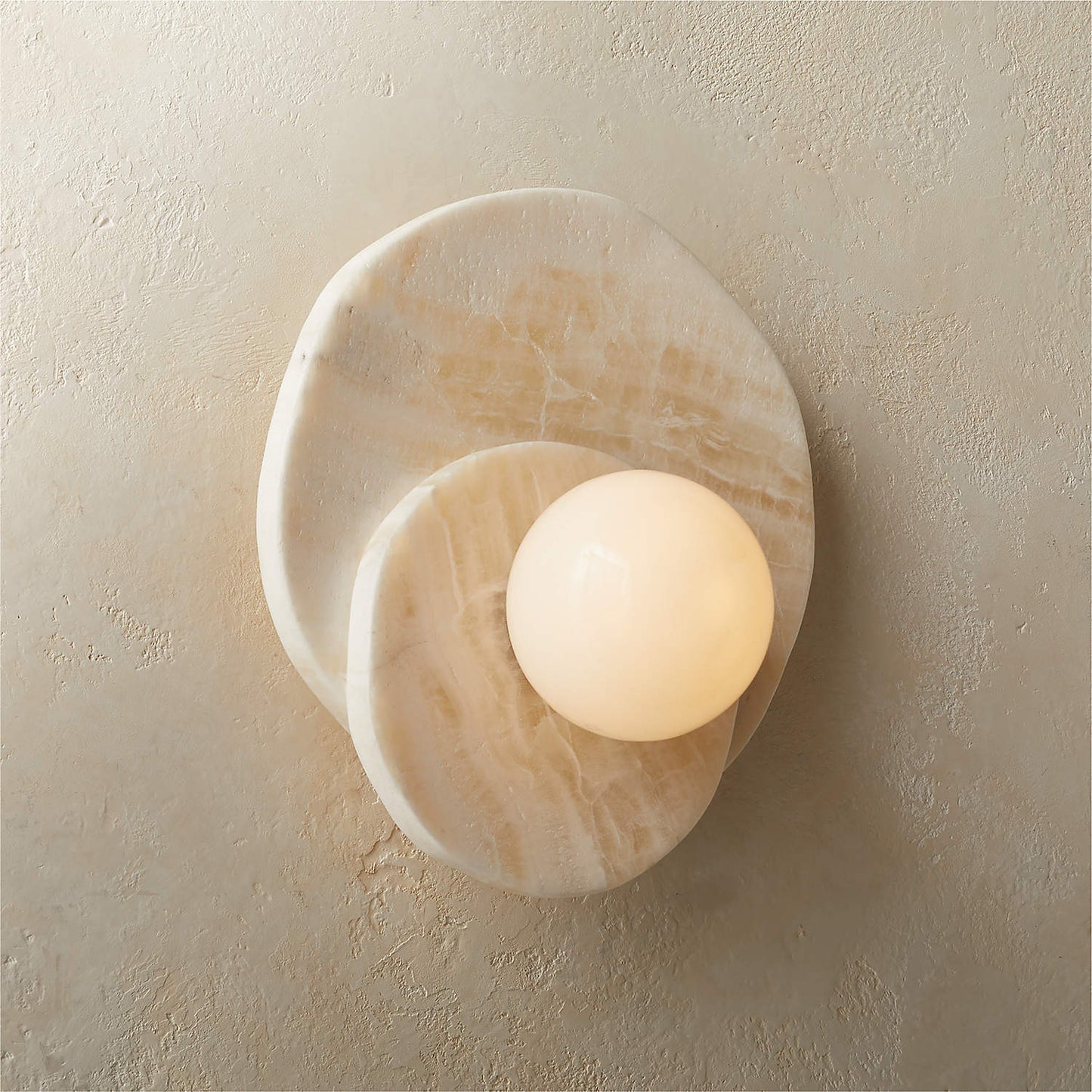 Astr Stone Wall Lamp - LED Indoor Lighting Fixture, Marble & Glass