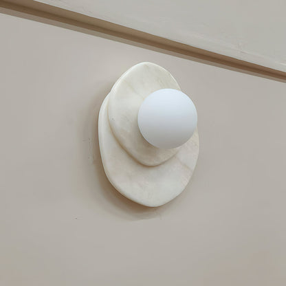 Astr Stone Wall Lamp - LED Indoor Lighting Fixture, Marble & Glass