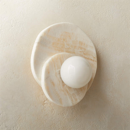 Astr Stone Wall Lamp - LED Indoor Lighting Fixture, Marble & Glass