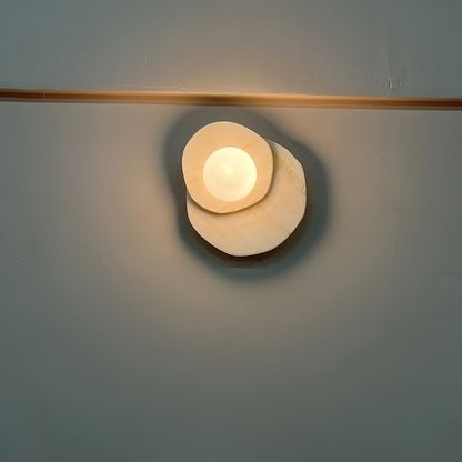 Astr Stone Wall Lamp - LED Indoor Lighting Fixture, Marble & Glass