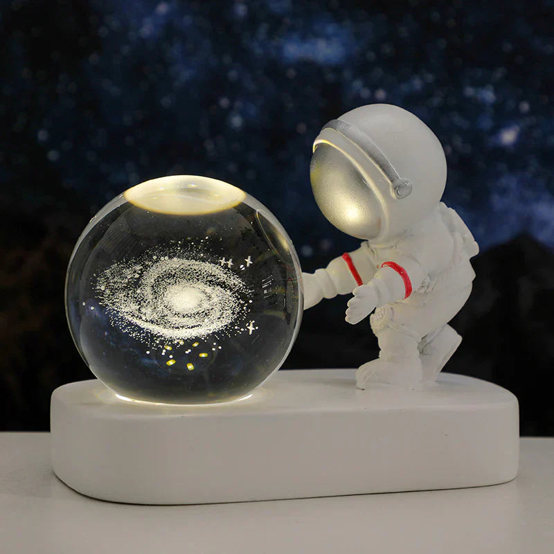 Astronaut Theme Night Lamp with LED 3D Crystal Sphere