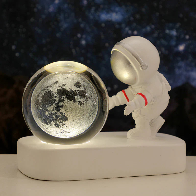 Astronaut Theme Night Lamp with LED 3D Crystal Sphere