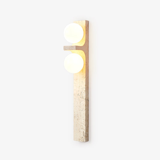 Asymmetrical Travertine Wall Sconce with LED Lighting
