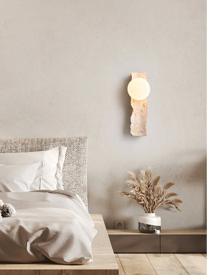 Aureum Wall Sconce - Yellow Travertine LED Indoor Light
