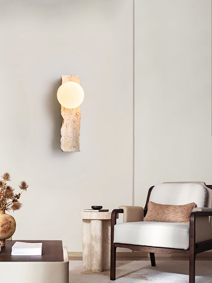 Aureum Wall Sconce - Yellow Travertine LED Indoor Light